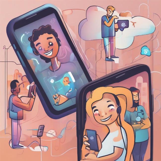 Minh họa tương lai của game di động với người chơi trên các thiết bị khác nhau (iOS, Android) cùng chơi chung một game