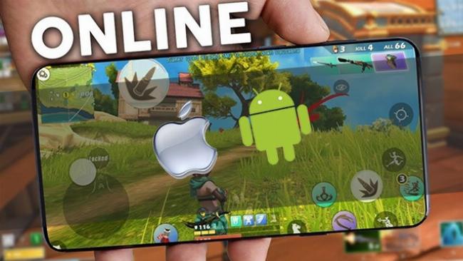 Nhóm bạn trẻ đang chơi game mobile trên điện thoại, tương tác và trò chuyện sôi nổi, minh họa cách game phát triển kỹ năng giao tiếp.