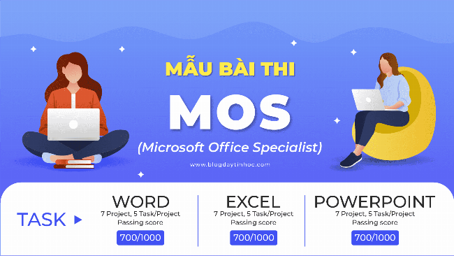 Các câu hỏi thi MOS Word thực hành trên giao diện phần mềm